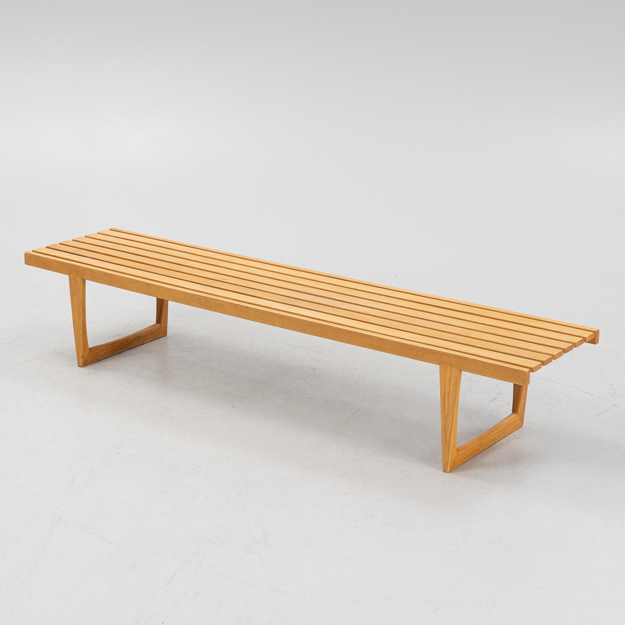 Yngvar Sandström, a 'Tokyo' oak bench from Nordiska Kompaniet's Triva-series, designed 1962.