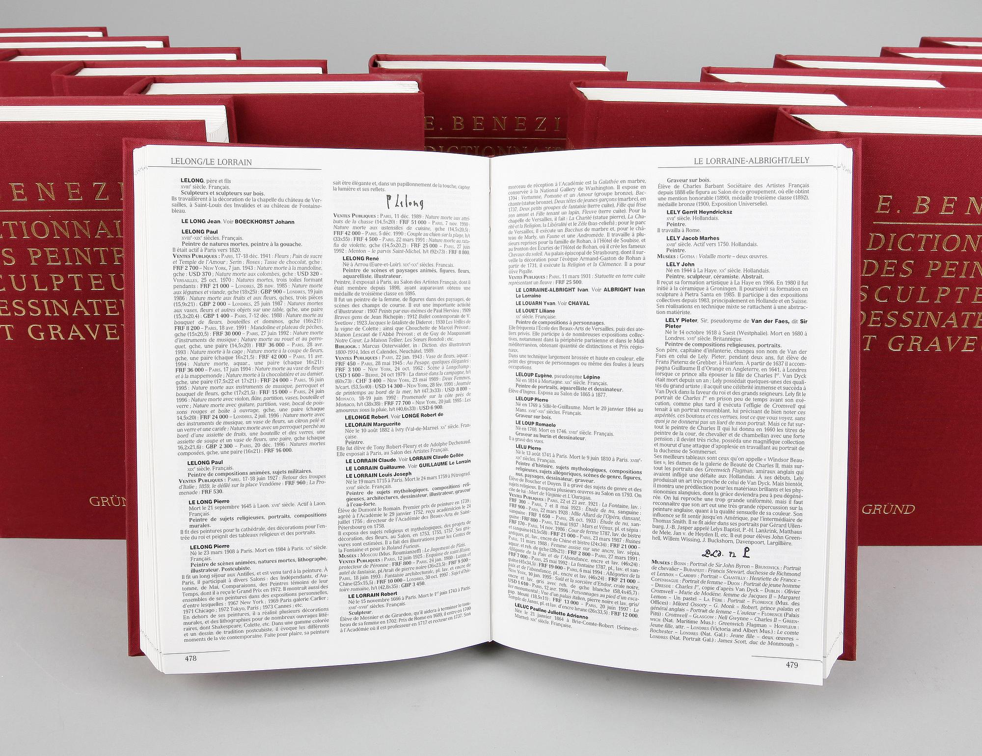 BÖCKER, 14 volymer, E. Benezit, "Dictionnaire des peintres, sculpteurs, dessinateurs et graveurs", Gründ, Paris 1999.