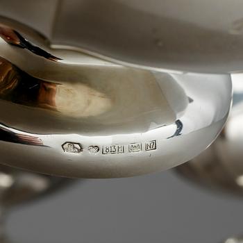KAFFESERVIS, 3 delar, silver, Finland 1966. Total vikt ca 1000 gram.