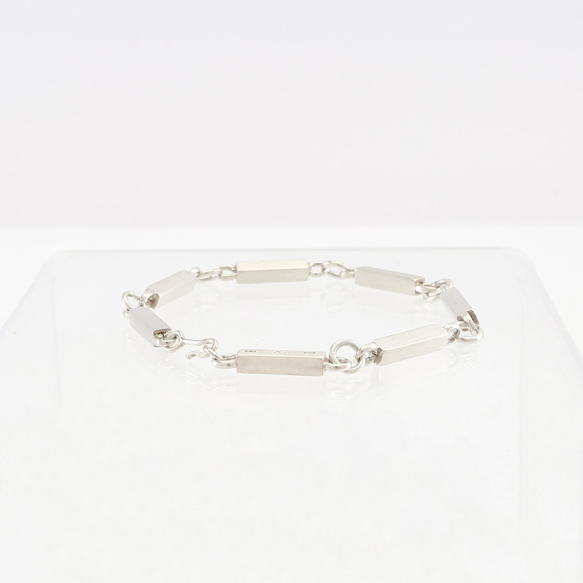 Wiwen Nilsson, armband stavkedja silver, Lund 1941.