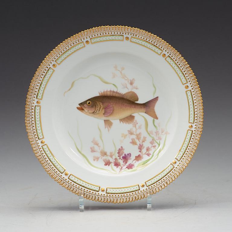 TALLRIKAR, sex stycken, porslin. "Fauna Danica", Kunglig Dansk, 1900-tal.