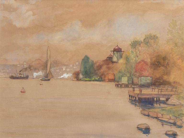 Louis Sparre, View towards Waldemarsudde with Södermalm in the background (Stockholm).