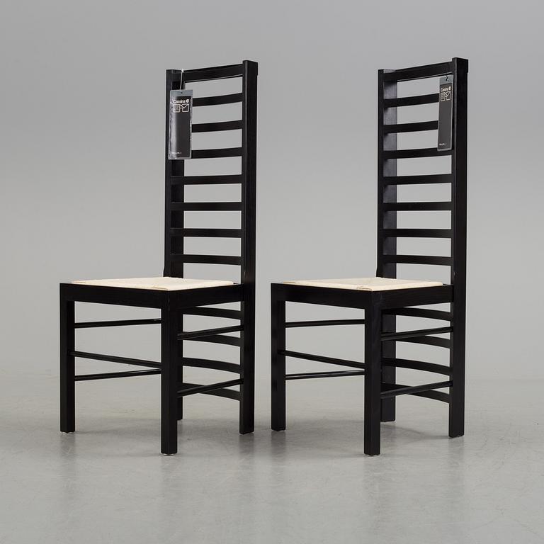CHARLES RENNIE MACKINTOSH, stol, "Willow 2", Cassina, formgiven 1904, 1970-tal.