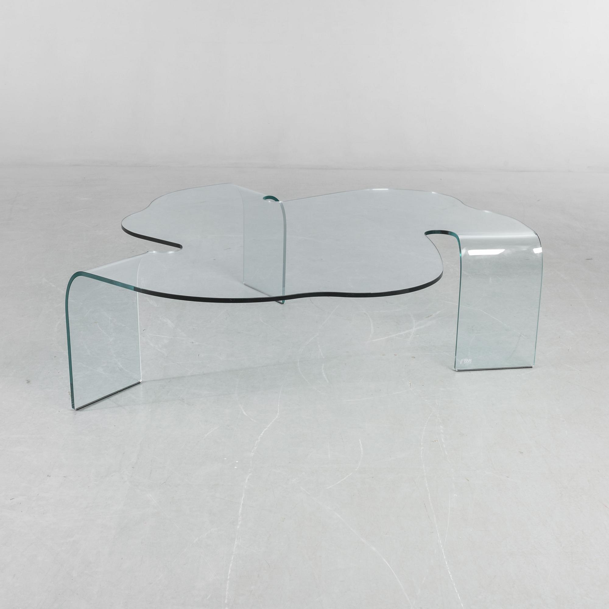SOFFBORD, glas. "Eco", Hans von Klier, Fiam Italien. 1980-tal.