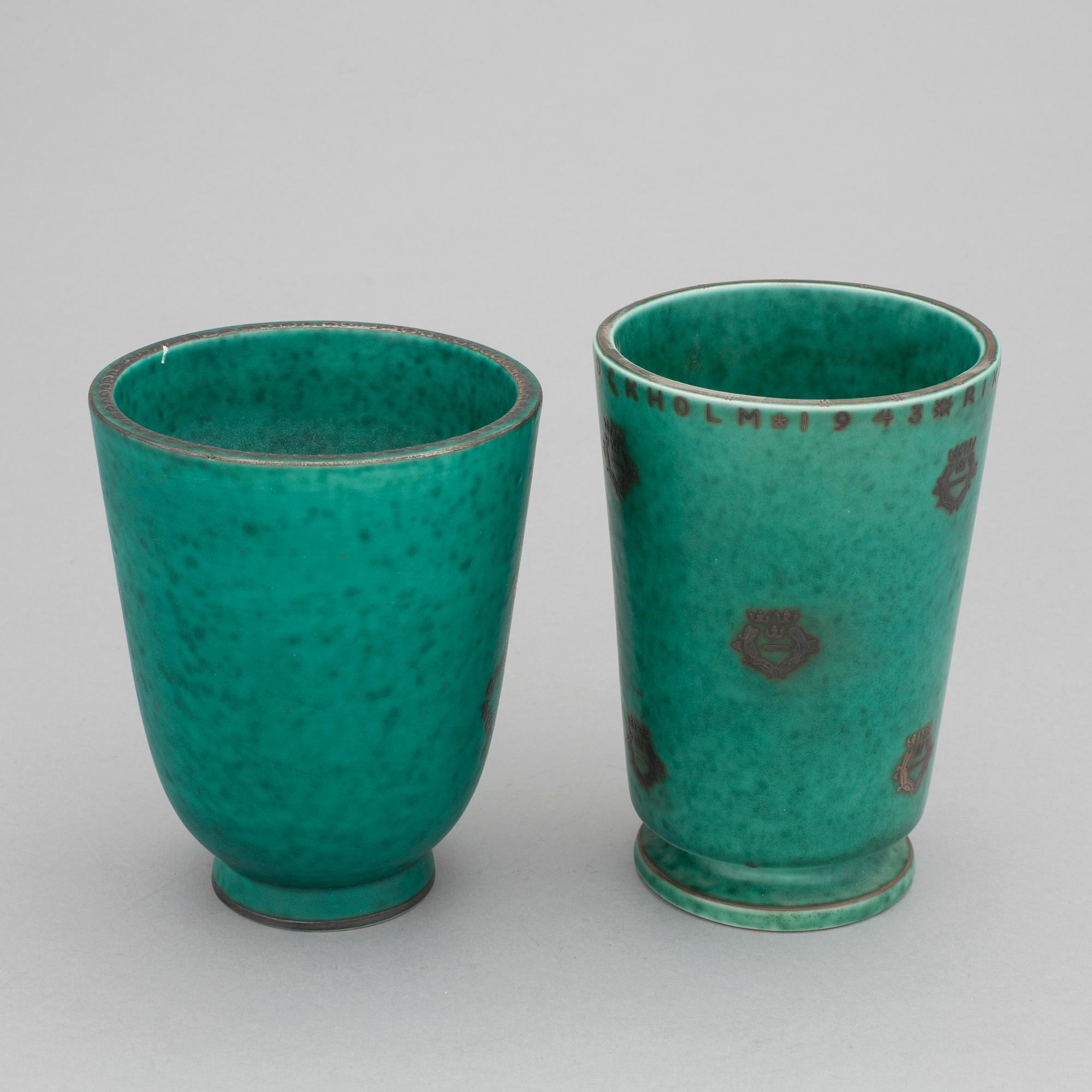 VASER, 2 st, Kåge, Argenta, Gustavsberg.