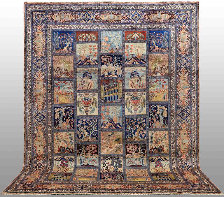A CARPET, Figural Kashmar, around 390 x 292 cm.