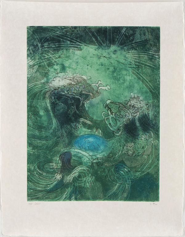 ROBERTO MATTA, Suite with 10 aquatints in colours, 1975, on Japon nacré paper.