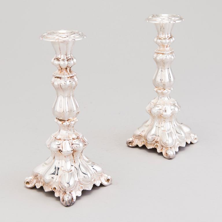 A pair of "Baroque" silver candlesticks by Kultakeskus Oy, Hämeenlinna 1967.