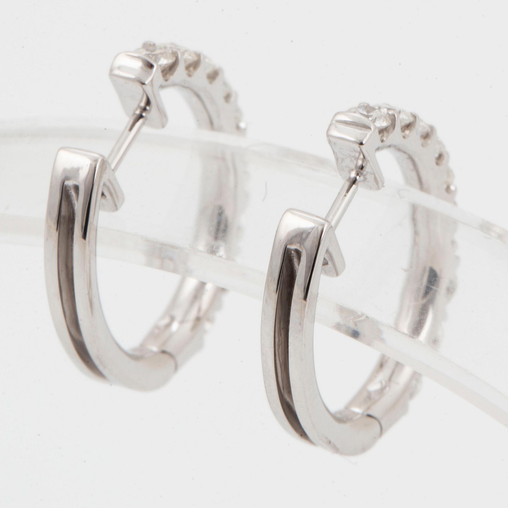Brilliant-cut diamond hoop earrings, 1,26 ct.