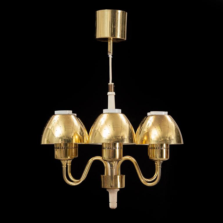 Hans-Agne Jakobsson, a 'T526' brass and wood ceiling light from Markaryd.