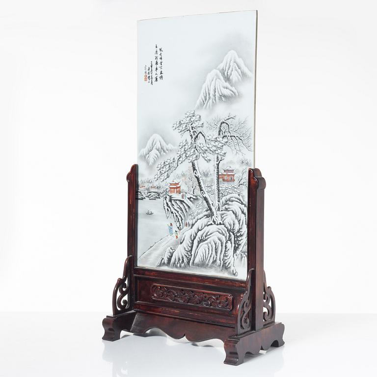 Panel, porslin, Kina, 1900-tal.