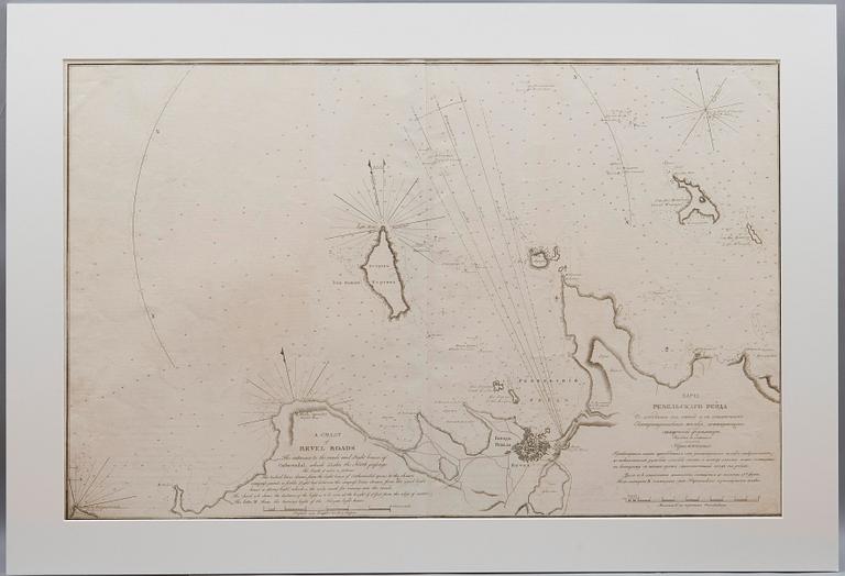 SJÖKORT / KARTA, A Chart of Revel Roads. Spafarieff, 1812.