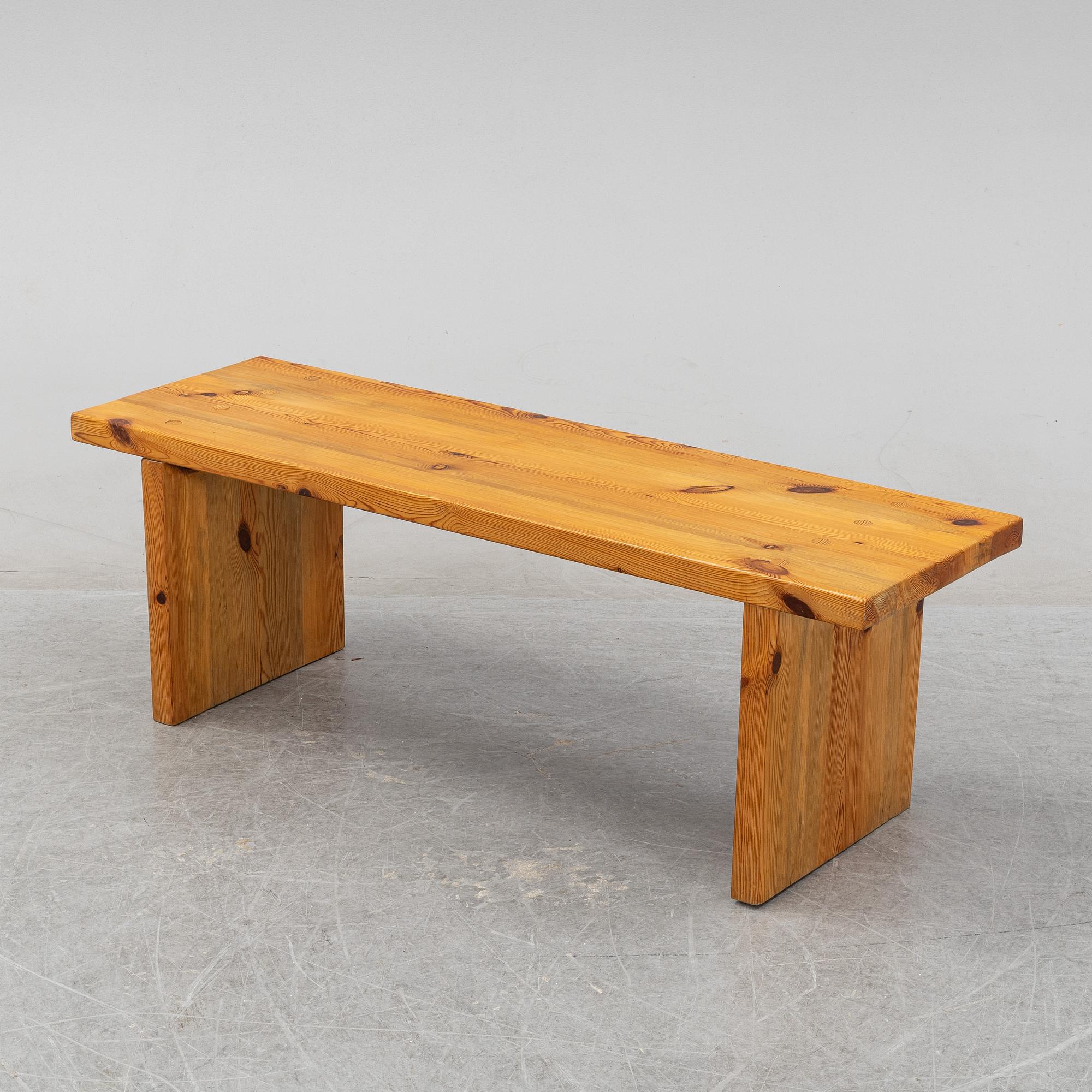 A pine bench or coffee table, 1970s.