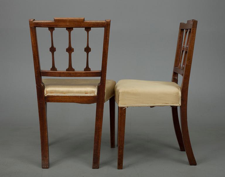 STOLAR, 6 st, mahogny, trol. England, 1900-talets första hälft.
