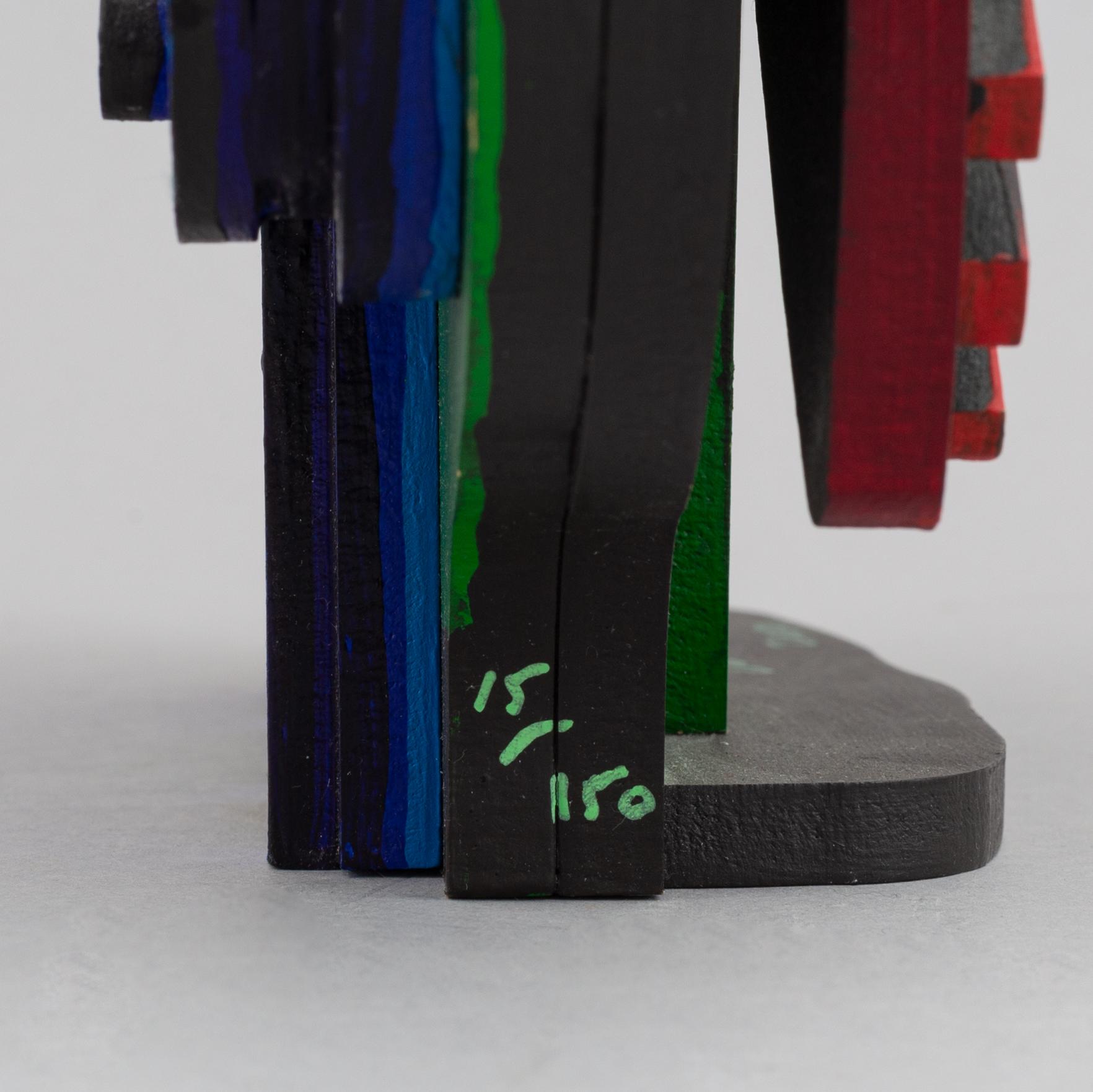 Beverloo Corneille, sculpture, painted wood, signed and dated 2000, numbered 15/150.