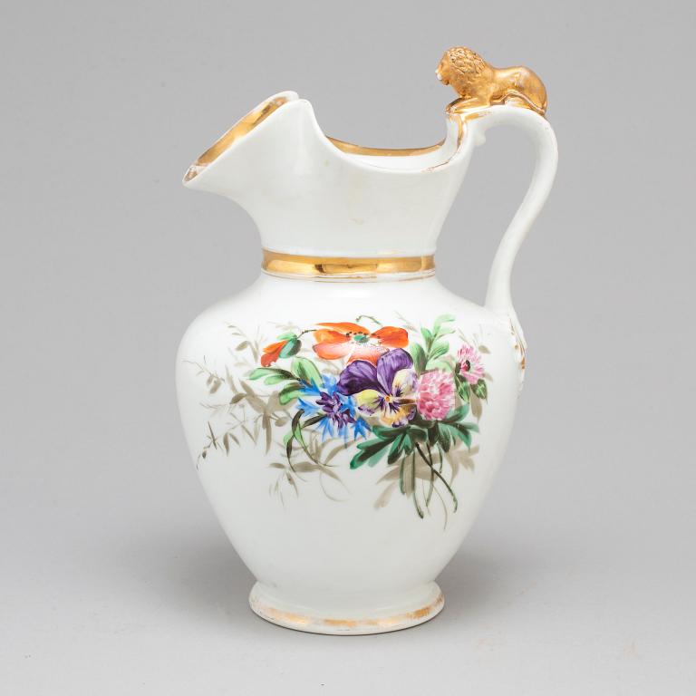A circa 1900 porcelain pitcher, Bing & Grøndahl, Denmark.