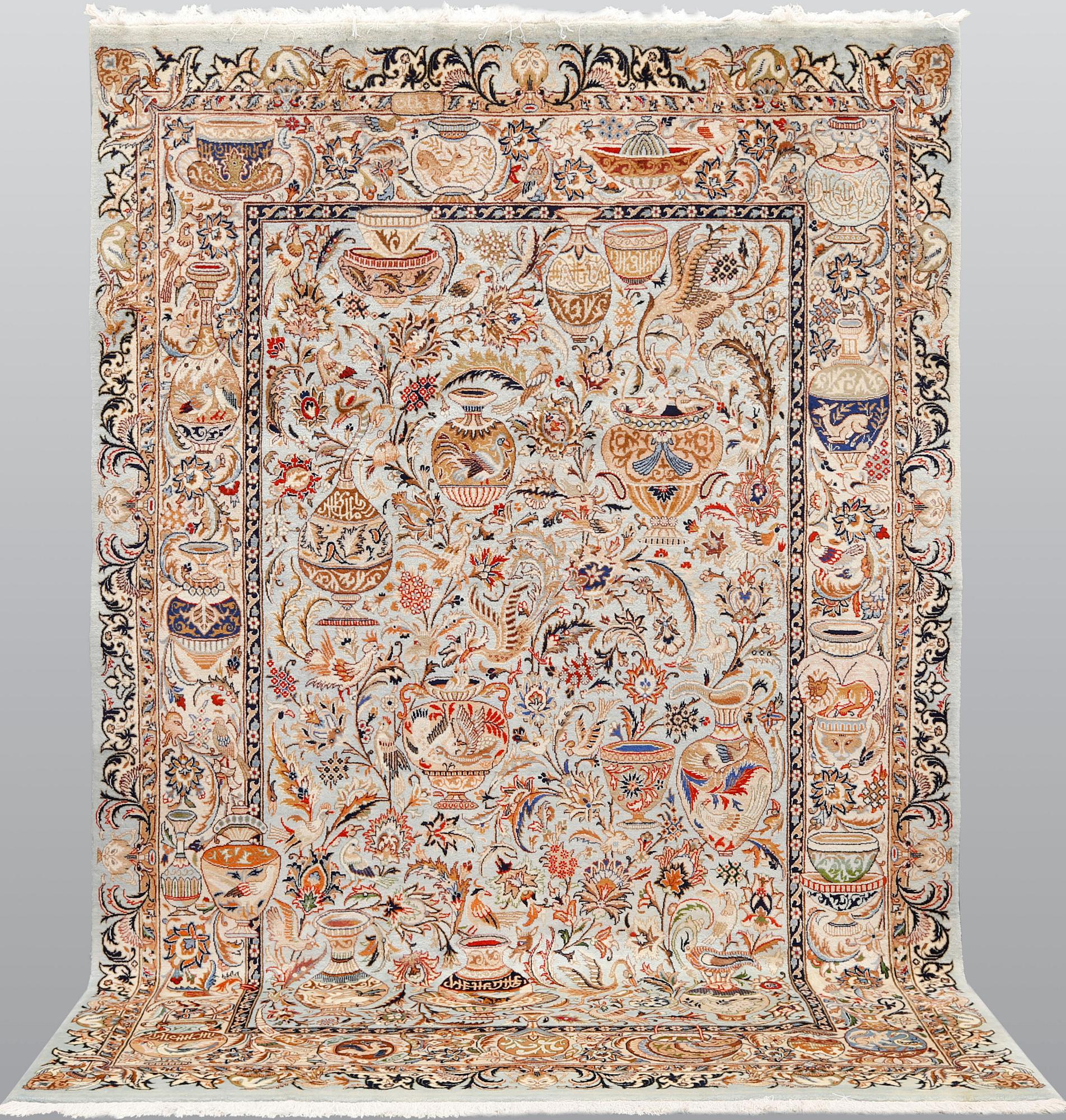 Matta, Figural Kashmar, ca 292 x 195 cm.