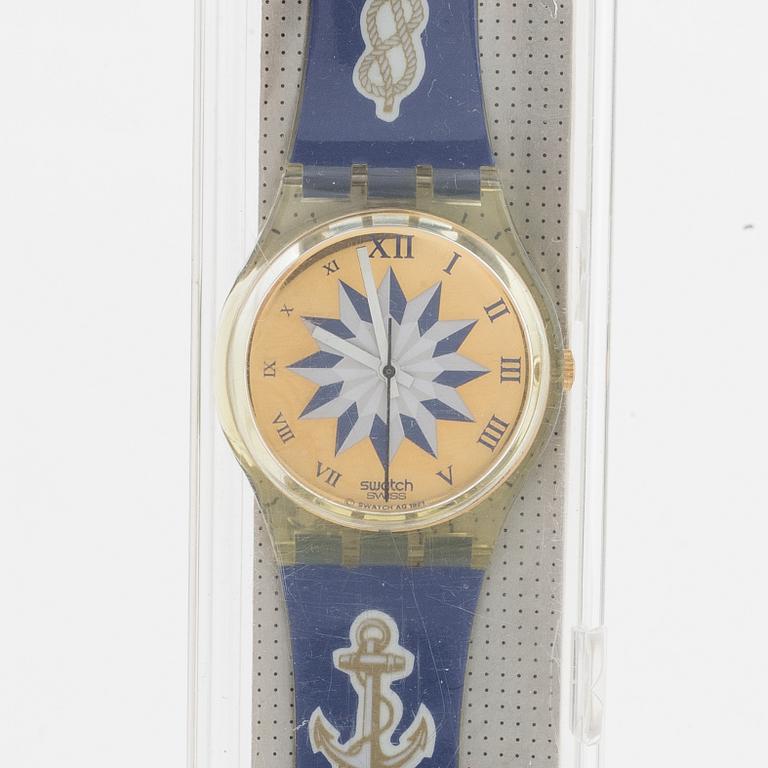 Swatch, Blue Anchorage, wristwatch, 34 mm.