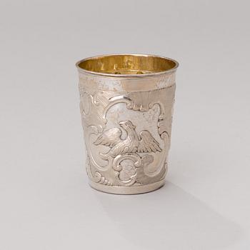 A RUSSIAN SILVER BEAKER, Moscow 1769, Krishev Fedor.