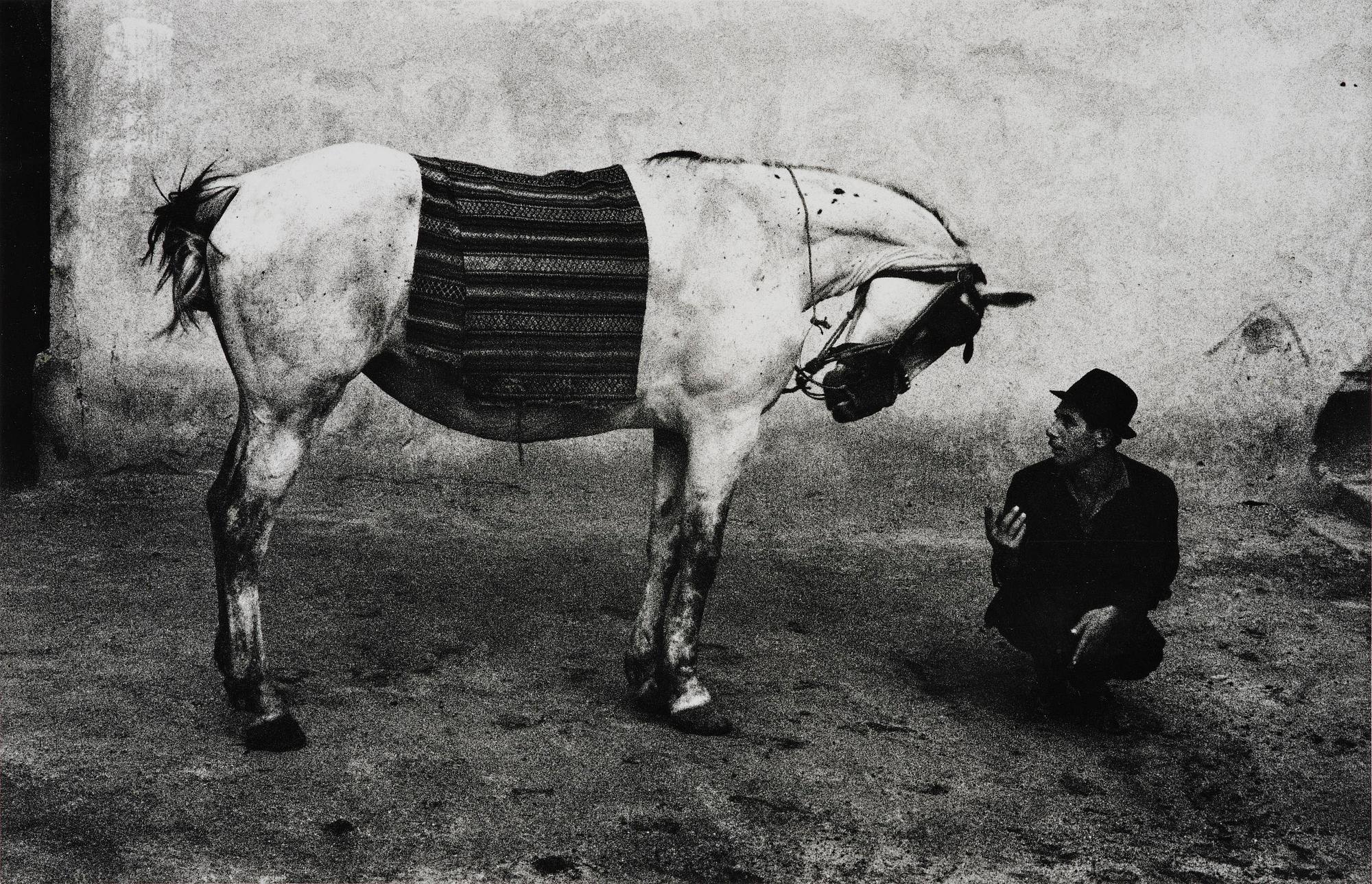 Josef Koudelka, "Man with Horse, Romania, 1968".