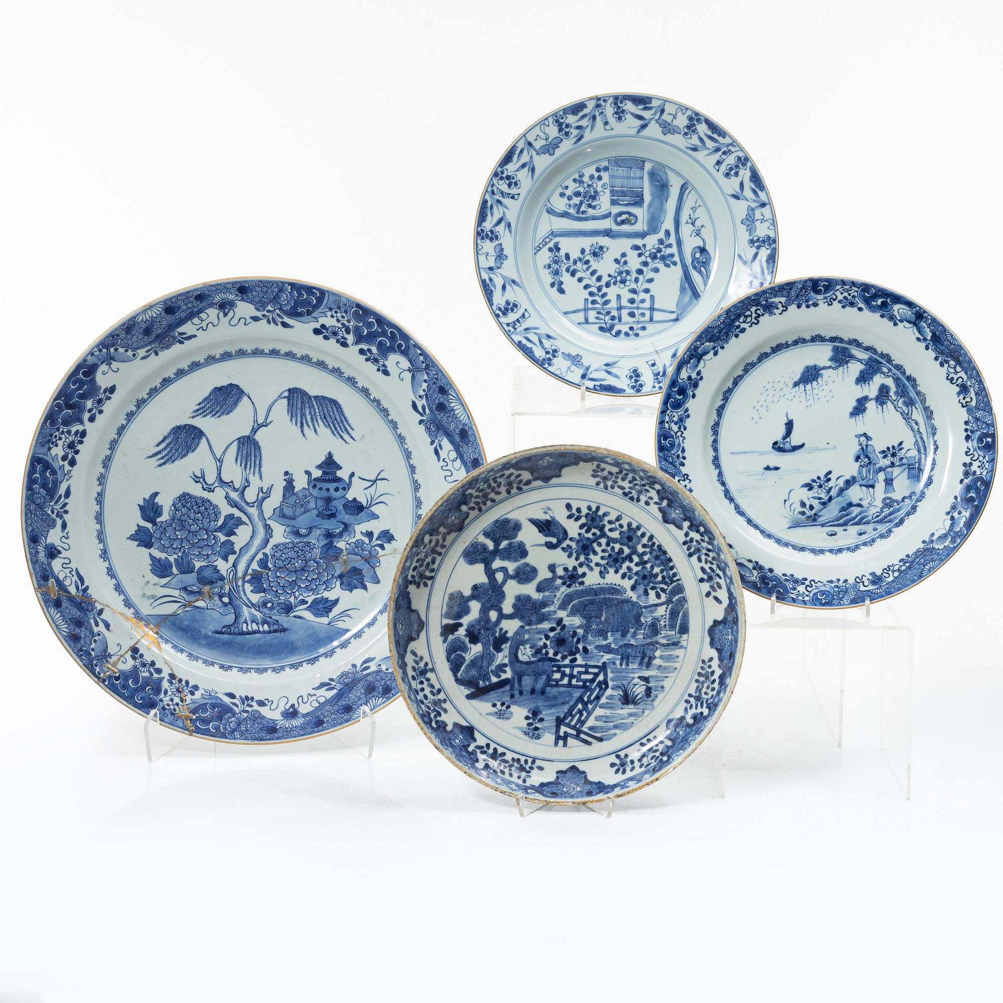 Fat, 4 st, porslin, Kina, Qingdynastin, 1700-tal.