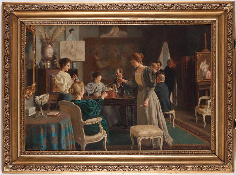 Emil Lindgren, Merry companions, interior from the home of Georg and Hanna Pauli.