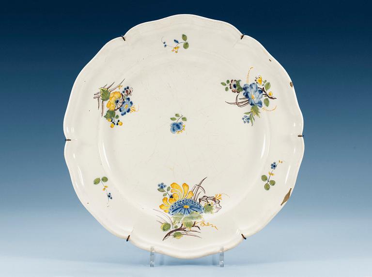 A faience charger, probably Strasbourg, 18th Century.