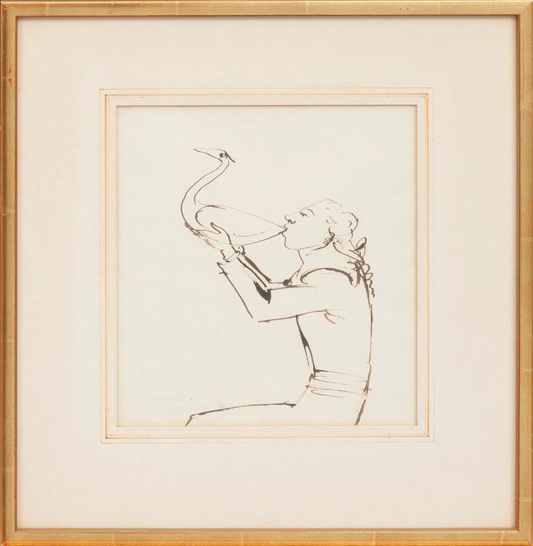 CARL AUGUST EHRENSVÄRD, tillskriven, tuschlavering, 1700-tal.