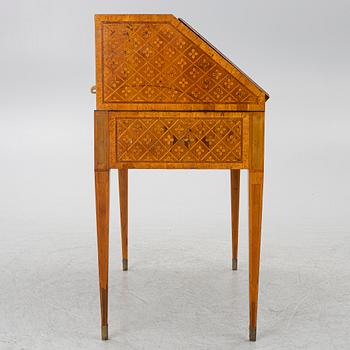 A Gustavian marquetry secretaire by Jonas Hultsten (master in Stockholm 1773-94).