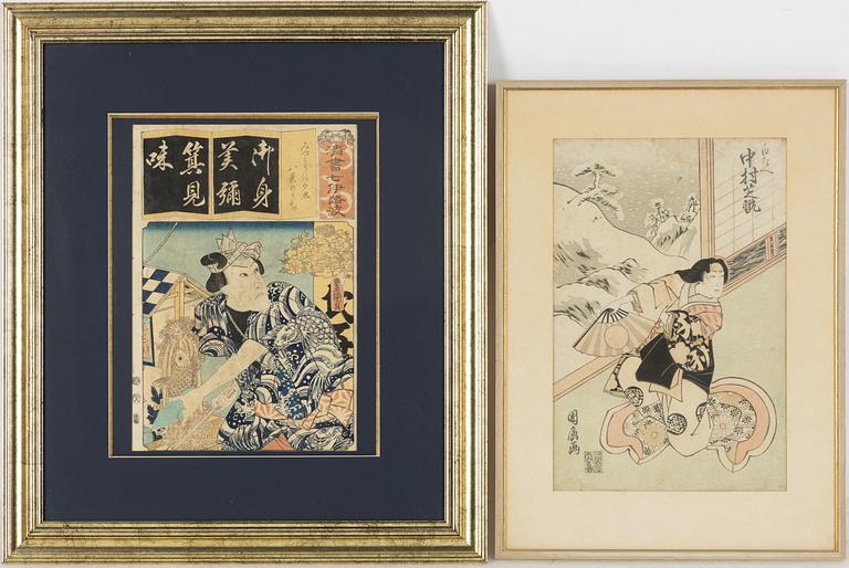 Ganjosai Kunihiro/Kunihiro Utagawa och Utagawa Kunisada (Toyokuni III), Kabukiskådespelare.