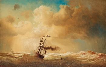 811. Marcus Larsson, Ship on a stormy sea.