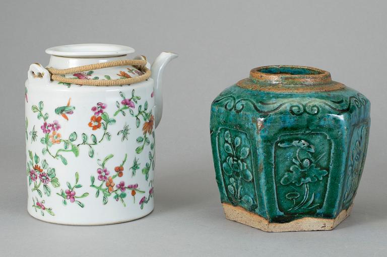 PARTI KINA, 5 delar, porslin och keramik, 17-1900-tal.