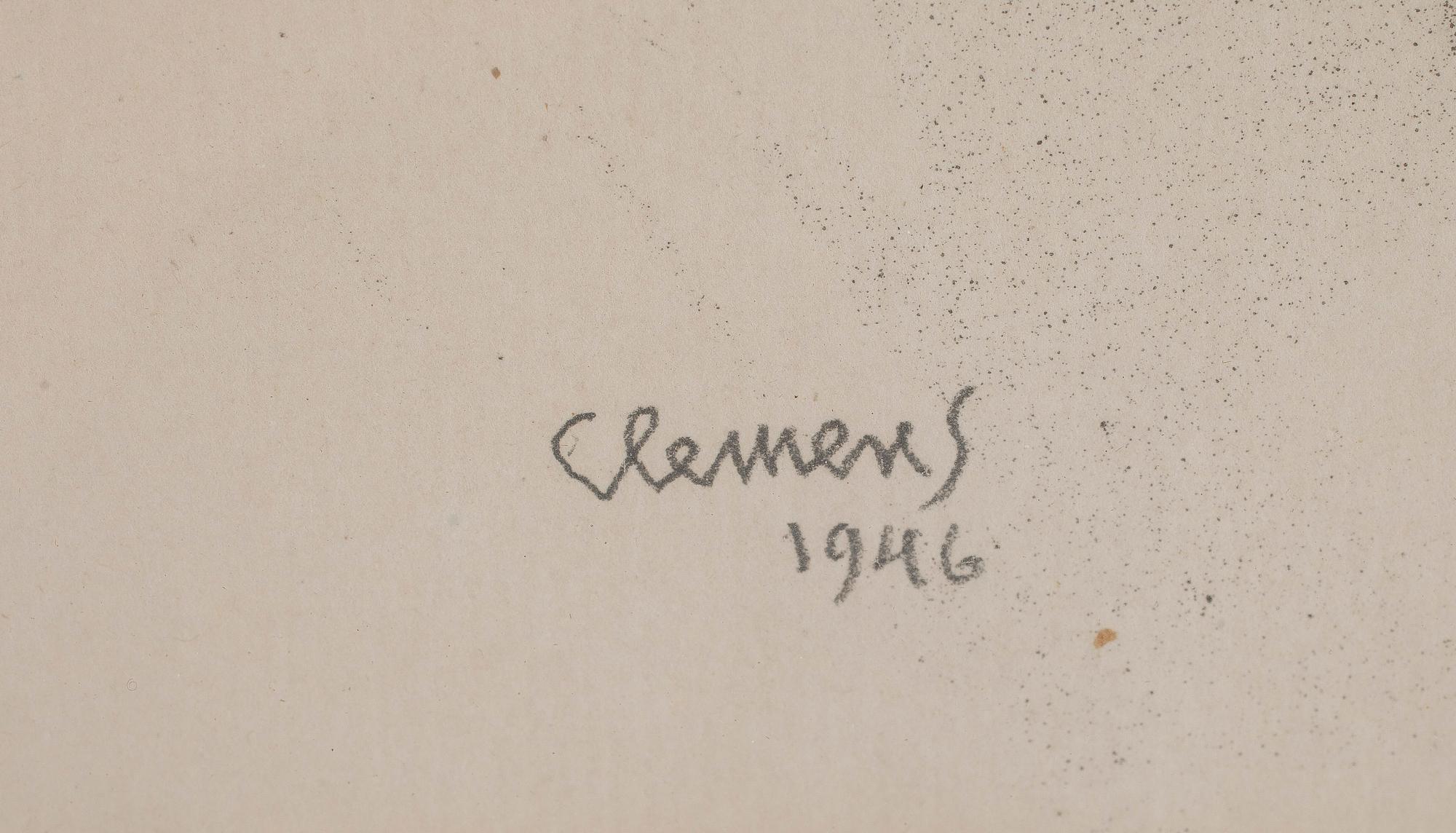 CURT CLEMENS, litografier, 2 st. Signerade och daterade 1946.