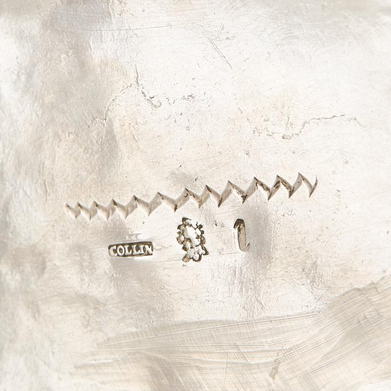 Johan Collin, teburk, stor, silver, Stockholm 1745. Senbarock.