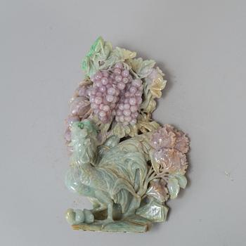 Four Chinese stone sculptures, one rose quartz, 20th century.