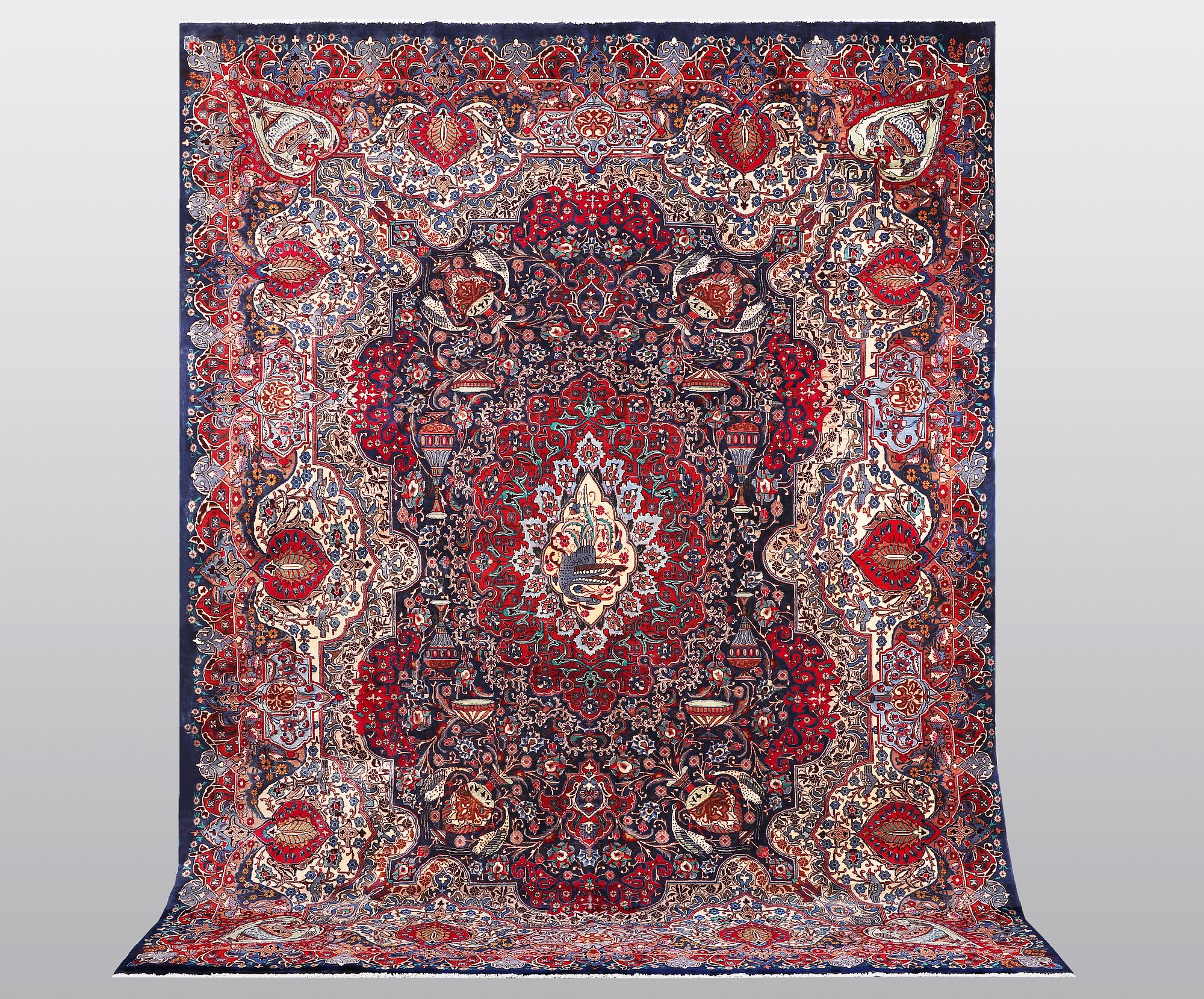 A carpet, Kashmar, ca 382 x 295 cm.
