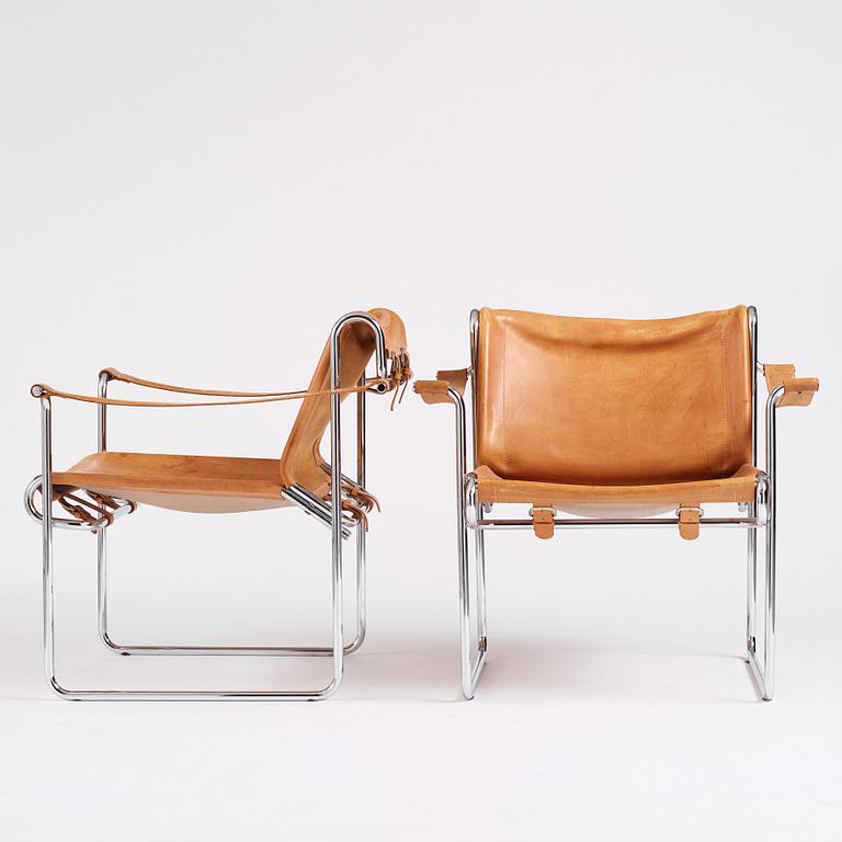 Pethrus Lindlöf, a pair of 'Flamingo', chairs, AB Lindlöfs Möbler, Lammhult, Sweden 1970s.