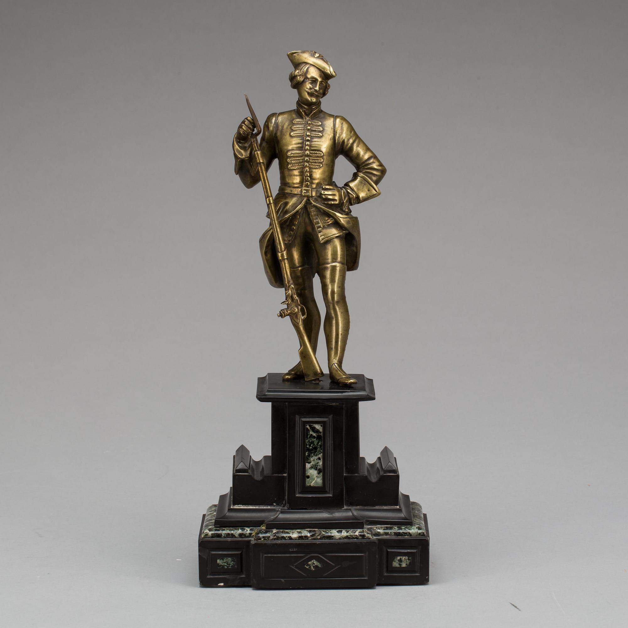 STATYETT, brons, 1800/1900-tal.