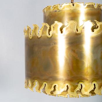 A set of brass ceiling pendant and wall lamp by Svend Aage Holm Sørensen later part of the 20th century.