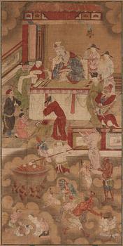 A Chinese painting, ink and colour on paper, unidentified master, 18th/19th Century.