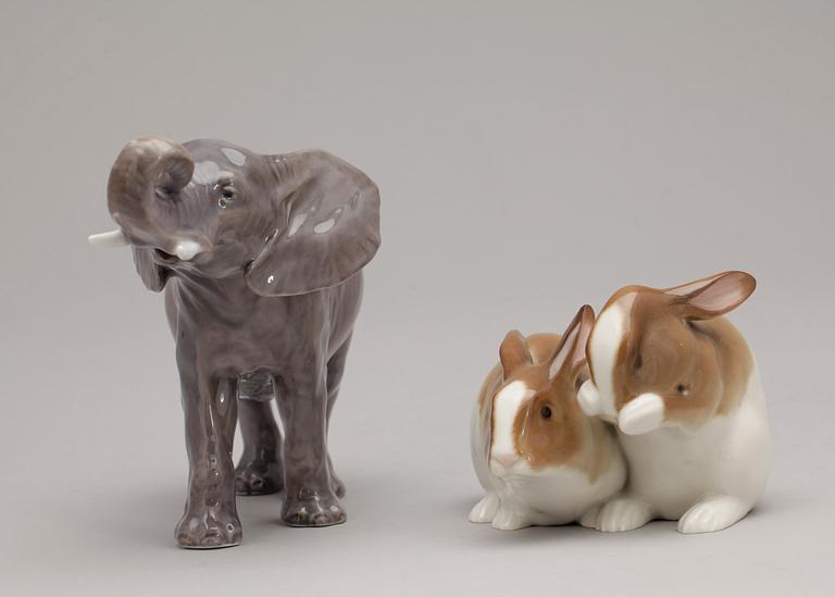 FIGURINER, 2 st, porslin, Royal Copenhagen respektive Rörstrand.