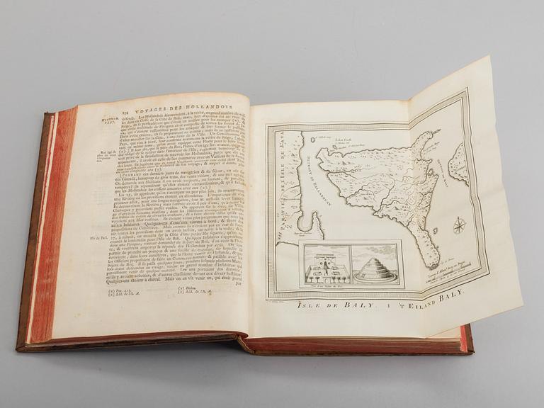 ANTOINE FRANCOIS PREVOST, "HISTORIE GENERALE DES VOYAGES... ASIEN" 3 vol, utgivare Pierre d' Hondt 1753,1755.