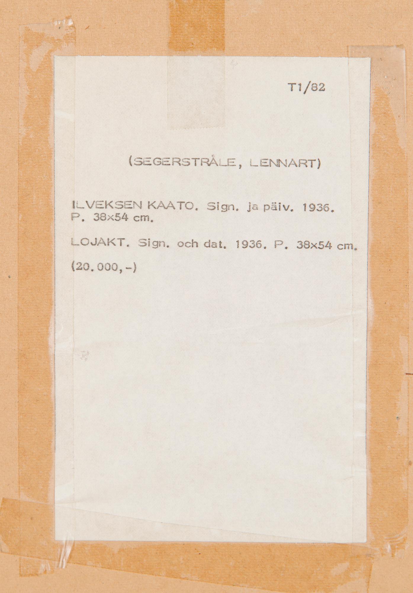 Lennart Segerstråle, Ilveksen Kaato.