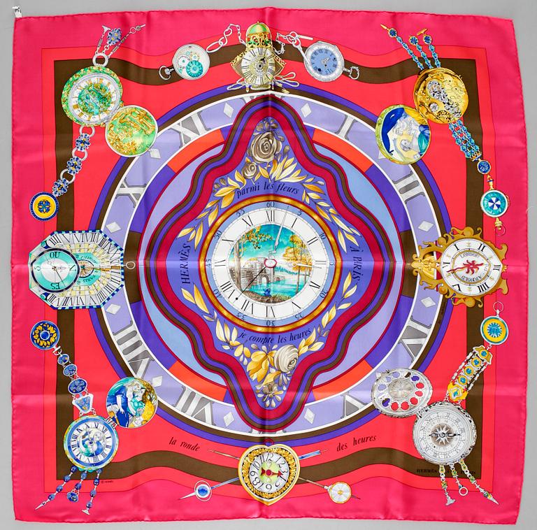 HERMÈS, scarf, "La Ronde des heures".