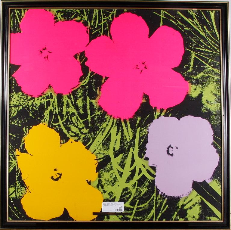 WARHOL, ANDY efter. Färgserigrafi. Utgiven av Sunday B Morning 1970-tal.