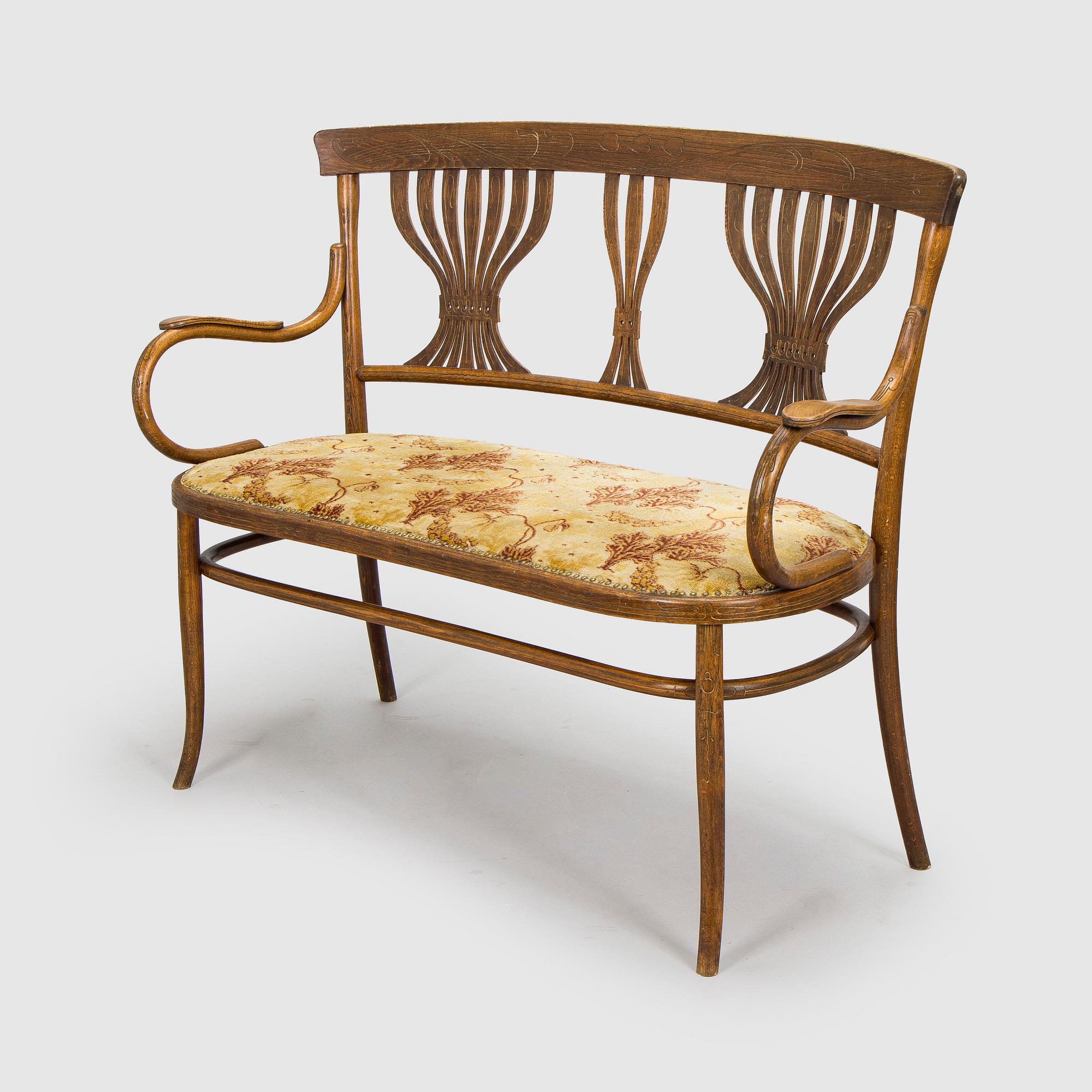 Early 20th century suite of furniture, 7 pieces, Fischer, Austria.