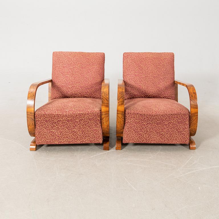 Armchairs, a pair, Art Deco, first half of the 20th century.
