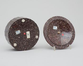 A Swedish Empire 19th century porphyry butter box.