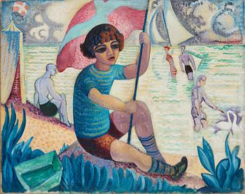 273. Isaac Grünewald, "Gosse (Iván) med flagga" (Boy (Ivan) with flag).