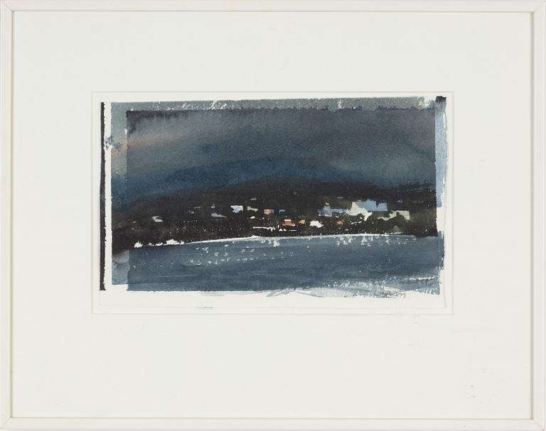 Lars Lerin, akvarell, signerad.